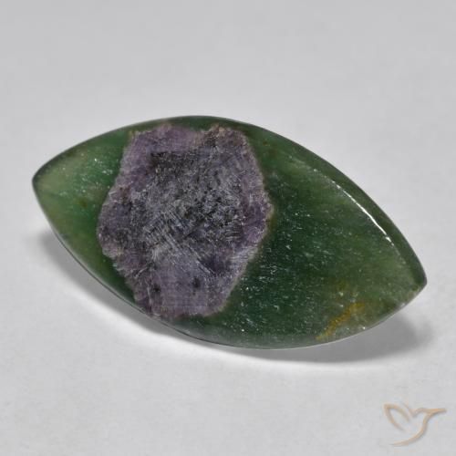 Rubino in Fuchsite Multicolore naturale da 6.63 ct, Taglio marquise, Traslucido