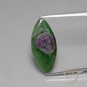 5.08ct Naturale Multicolore Rubino in Fuchsite, Taglio marquise, Traslucido