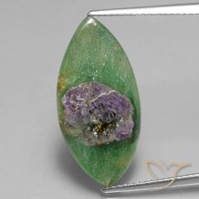 5.75ct Naturale Multicolore Rubino in Fuchsite, Taglio marquise, Traslucido