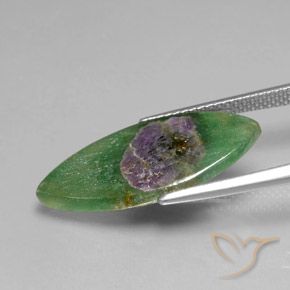 Rubino in Fuchsite Multicolore naturale da 5.75 ct, Taglio marquise, Traslucido