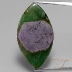 11.36ct Naturale Multicolore Rubino in Fuchsite, Taglio marquise, Traslucido