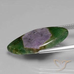 Rubino in Fuchsite Multicolore naturale da 11.36 ct, Taglio marquise, Traslucido