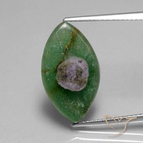 5.08ct Naturale Multicolore Rubino in Fuchsite, Taglio marquise, Traslucido