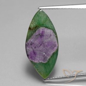 6.28ct Naturale Multicolore Rubino in Fuchsite, Taglio marquise, Traslucido
