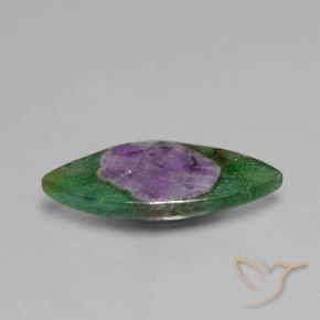 Rubino in Fuchsite Multicolore naturale da 6.28 ct, Taglio marquise, Traslucido
