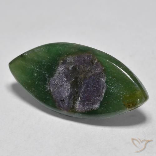 Rubino in Fuchsite Multicolore naturale da 8.39 ct, Taglio marquise, Traslucido
