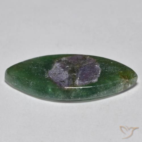 Rubino in Fuchsite Multicolore naturale da 8.39 ct, Taglio marquise, Traslucido