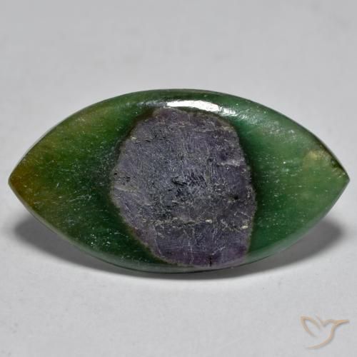 7.95ct Naturale Multicolore Rubino in Fuchsite, Taglio marquise, Traslucido