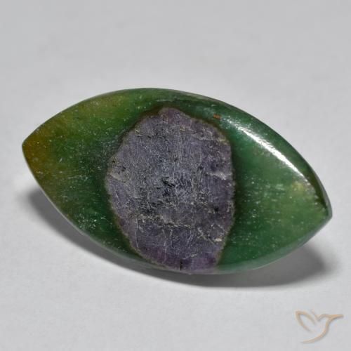 Rubino in Fuchsite Multicolore naturale da 7.95 ct, Taglio marquise, Traslucido