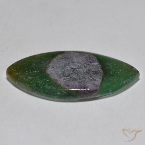 Rubino in Fuchsite Multicolore naturale da 7.95 ct, Taglio marquise, Traslucido