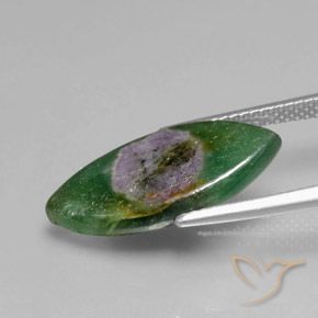 Rubino in Fuchsite Multicolore naturale da 6.51 ct, Taglio marquise, Traslucido
