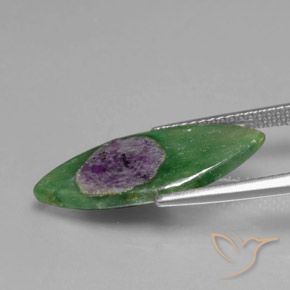 Rubino in Fuchsite Multicolore naturale da 4.33 ct, Taglio marquise, Traslucido
