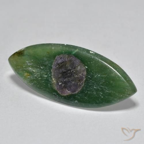 Rubino in Fuchsite Multicolore naturale da 5.84 ct, Taglio marquise, Traslucido