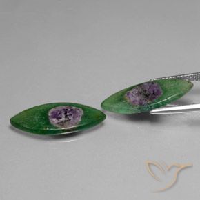 Gemme di Rubino in Fuchsite Multicolore naturale da 8.67 ct, Taglio marquise, Traslucido