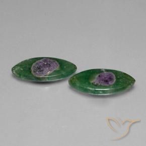 Gemme di Rubino in Fuchsite Multicolore naturale da 10.12 ct, Taglio marquise, Traslucido