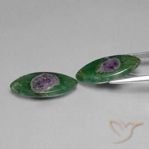 Gemme di Rubino in Fuchsite Multicolore naturale da 10.12 ct, Taglio marquise, Traslucido