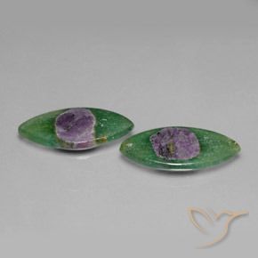 Gemme di Rubino in Fuchsite Multicolore naturale da 8.70 ct, Taglio marquise, Traslucido
