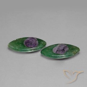 Gemme di Rubino in Fuchsite Multicolore naturale da 9.77 ct, Taglio marquise, Traslucido