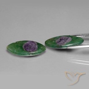 Gemme di Rubino in Fuchsite Multicolore naturale da 9.77 ct, Taglio marquise, Traslucido