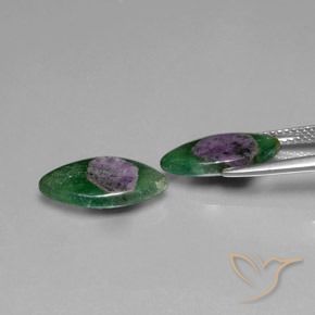 Gemme di Rubino in Fuchsite Multicolore naturale da 5.76 ct, Taglio marquise, Traslucido