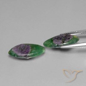 Gemme di Rubino in Fuchsite Multicolore naturale da 5.71 ct, Taglio marquise, Traslucido