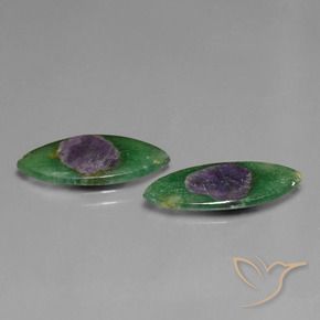 Gemme di Rubino in Fuchsite Multicolore naturale da 6.33 ct, Taglio marquise, Traslucido