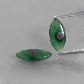 Rubino in fuchsite naturale bicolore da  ct, marchesa, traslucido