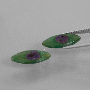 Gemme di Rubino in Fuchsite Bicolore naturale da  ct, Taglio marquise, Traslucido