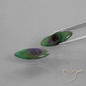 Gemme di Rubino in Fuchsite Multicolore naturale da 6.02 ct, Taglio marquise, Traslucido