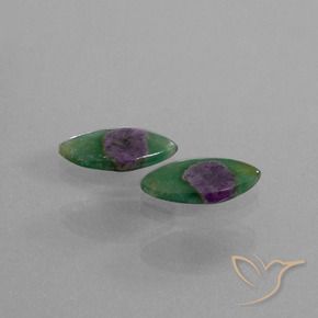 Gemme di Rubino in Fuchsite Multicolore naturale da 6.45 ct, Taglio marquise, Traslucido