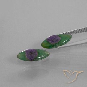 Gemme di Rubino in Fuchsite Multicolore naturale da 6.45 ct, Taglio marquise, Traslucido