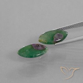 Gemme di Rubino in Fuchsite Multicolore naturale da 4.74 ct, Taglio marquise, Traslucido