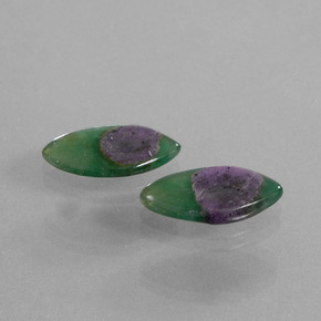 Gemme di Rubino in Fuchsite Bicolore naturale da  ct, Taglio marquise, Traslucido