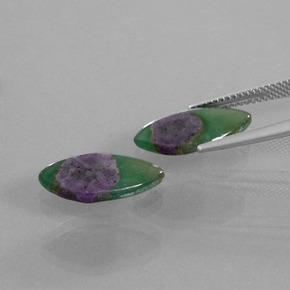 Gemme di Rubino in Fuchsite Bicolore naturale da  ct, Taglio marquise, Traslucido