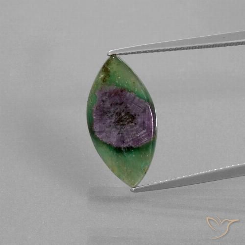 5.78ct Naturale Multicolore Rubino in Fuchsite, Taglio marquise, Traslucido