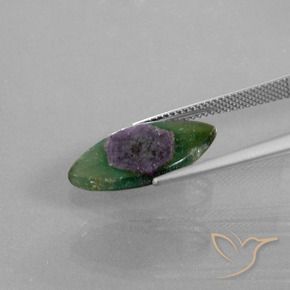 Rubino in Fuchsite Multicolore naturale da 5.78 ct, Taglio marquise, Traslucido