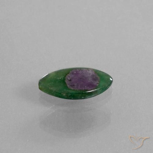 Rubino in Fuchsite Multicolore naturale da 5.03 ct, Taglio marquise, Traslucido