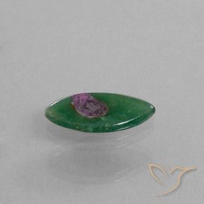 Rubino in Fuchsite Multicolore naturale da 4.95 ct, Taglio marquise, Traslucido