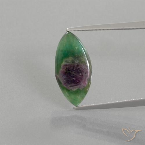 4.16ct Naturale Multicolore Rubino in Fuchsite, Taglio marquise, Traslucido