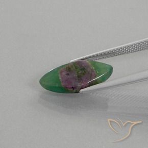 Rubino in Fuchsite Multicolore naturale da 4.16 ct, Taglio marquise, Traslucido