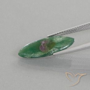 Rubino in Fuchsite Multicolore naturale da 3.31 ct, Taglio marquise, Traslucido