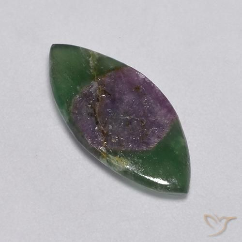 Rubino in Fuchsite Multicolore naturale da 4.54 ct, Taglio marquise, Traslucido