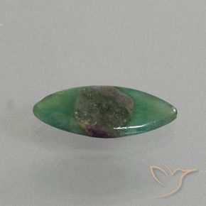 Rubino in Fuchsite Multicolore naturale da 4.95 ct, Taglio marquise, Traslucido