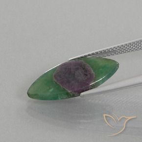 Rubino in Fuchsite Multicolore naturale da 4.95 ct, Taglio marquise, Traslucido