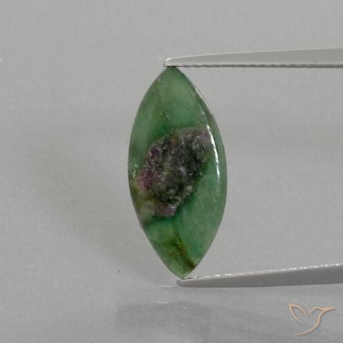 3.20ct Naturale Multicolore Rubino in Fuchsite, Taglio marquise, Traslucido