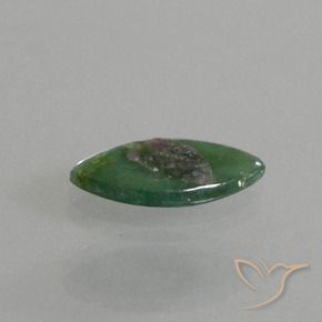 Rubino in Fuchsite Multicolore naturale da 3.20 ct, Taglio marquise, Traslucido