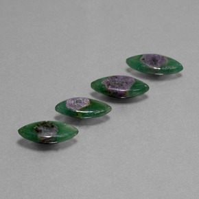 Gemme di Rubino in Fuchsite Bicolore naturale da  ct, Taglio marquise, Traslucido