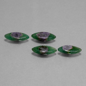 Gemme di Rubino in Fuchsite Bicolore naturale da  ct, Taglio marquise, Traslucido