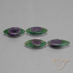 Gemme di Rubino in Fuchsite Multicolore naturale da 8.35 ct, Taglio marquise, Traslucido
