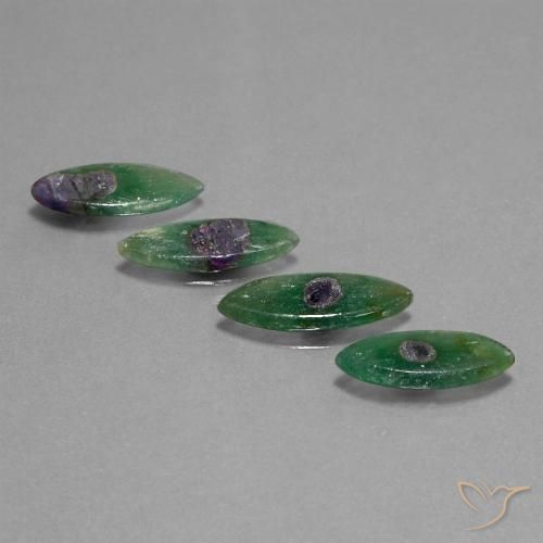 9.07ctw Naturale Multicolore Rubino in Fuchsite, Taglio marquise, Traslucido